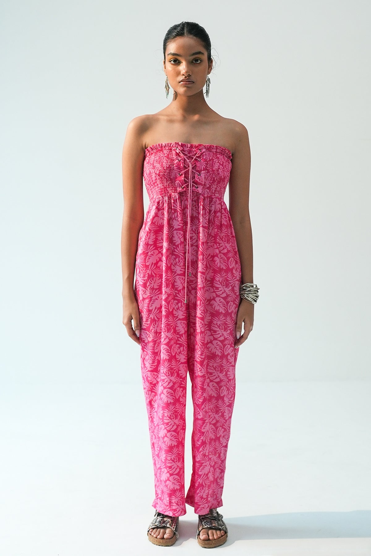 Buy Fuchsia Off-Shoulder Jumpsuit by Beachbum for women online at ScrollnShops